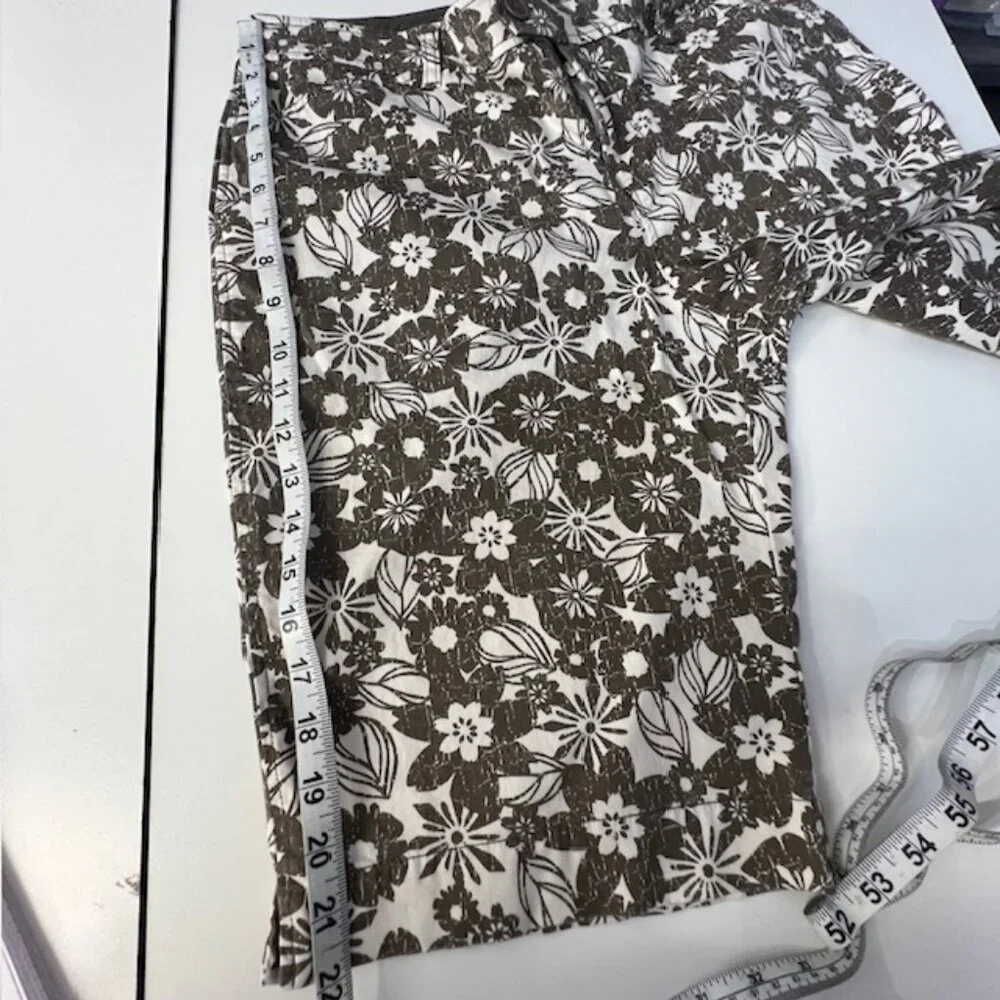 Sonoma Life + Styles Women's Tan & Brown Floral Print Walking Shorts Size 12